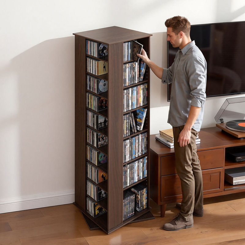 Latitude Run® Media Storage Cabinet, CD Rack Tower, 34